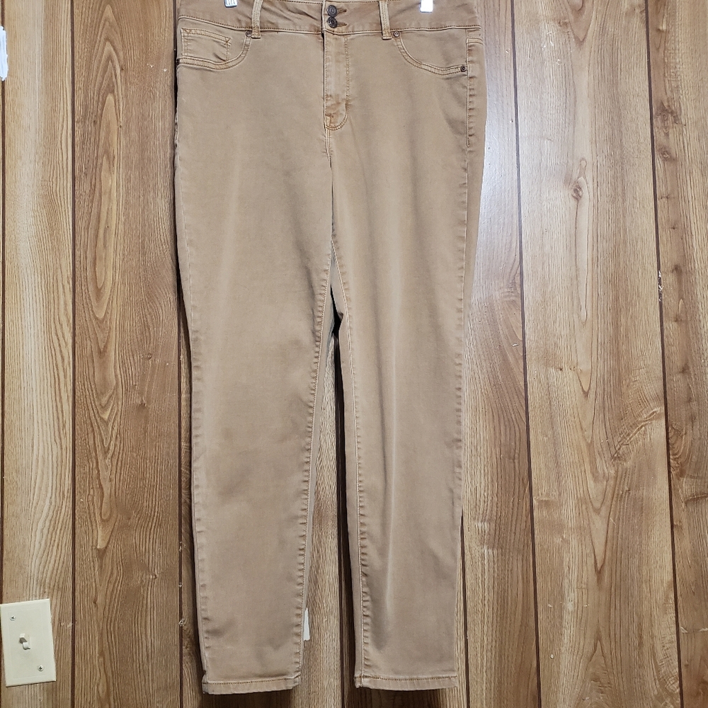Mjeans By Maurices Khaki Jeans Lg Short High Rise Super Skinny Stretch Chinos